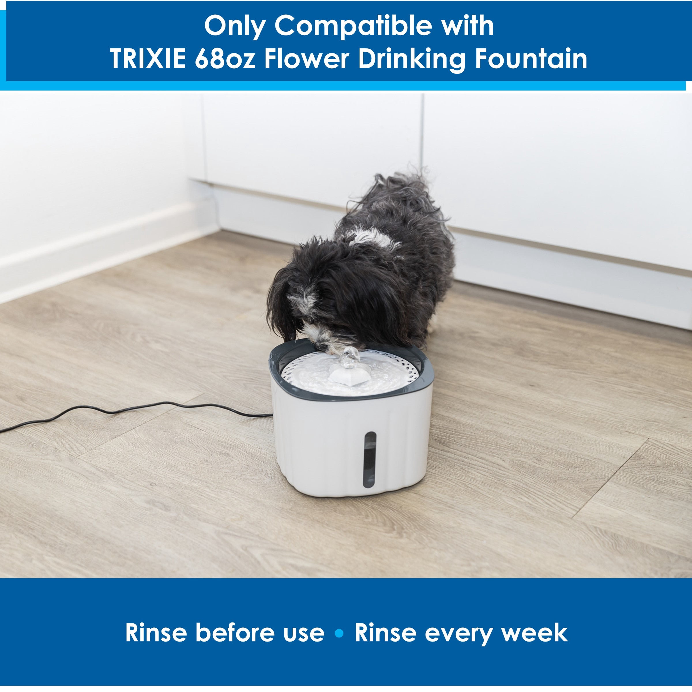 TRIXIE Replacement Pre-Filter to Remove Debris for TRIXIE Flower Drinking Fountain, 12 Pcs