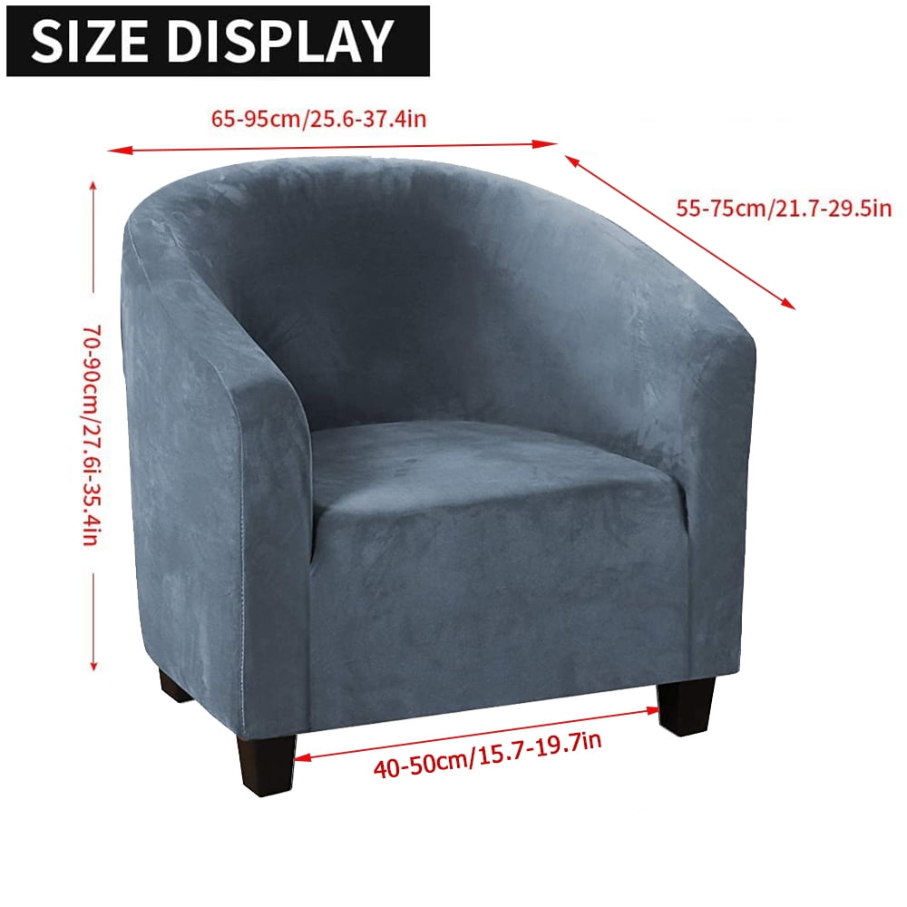 Stretch Sofa Cover Velvet Tub Chair Cover Furniture Protector Fabric Super Soft Couch Slipcover for Club Bar Counter Home (Grey/Blue)