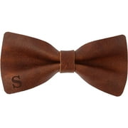Genuine Leather Customized Initial Bow Tie 4.5" x 2.3"