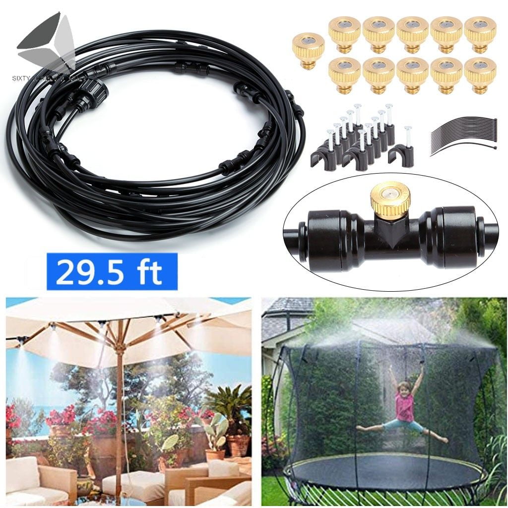 Details about   15 M Water Cooling System Garden Humidification DIY Removable Mist Sprinkler Kit 