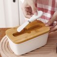 thumbnail image 1 of Butter Storage Box with Slicer Ceramic Refrigerator Plate Dish Kitchenware Cheese Holder Case Organizer Food Container Reusable Fridge Organizing Red, 1 of 9