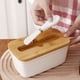 thumbnail image 4 of Caja de almacenamiento de mantequilla con rebanador soporte de cerámica para queso rectangular Naiovety rojo, 4 of 6