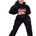 thumbnail image 3 of Two Piece Outfit For Women Long Sleeve Pullover With Hooded Long Pants Tracksuit Jogger Set with Pockets, 3 of 6