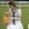 thumbnail image 2 of LHSHID Handwoven Tote Bag for Women Woven Drawstring Handbag Bohemian Clutch & Summer Beach Bag, 2 of 6