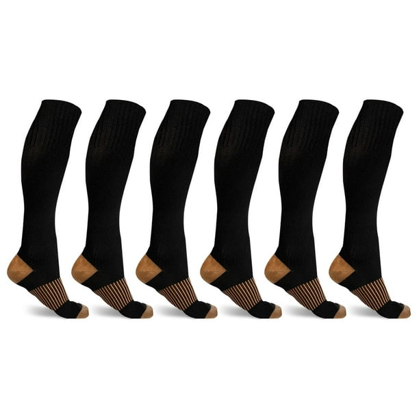 Extreme Fit CopperInfused HighEnergy Unisex Compression Socks, 6 Pack