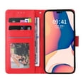 thumbnail image 2 of Compatible for iPhone 14 Pro Wallet Case with Premium PU Leather Card Slots Holder Photograph Slot Cover, Soft Silicone Shockproof Magnetic Clasp Kickstand Wrist Strap Flip Folio Case,Red, 2 of 6