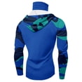 thumbnail image 4 of Domuza Mens Uv Protection Shirts with Mask Lightweight Long Sleeve Hooded Sun Shirt SPF 50+ UPF Hoodie Summer Fishing Shirts Blue L, 4 of 4