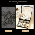 thumbnail image 4 of Jewelry Box for Women Girls, 2 Layers PU Leather Jewelry Organizer Storage with Lock, Black, 4 of 6