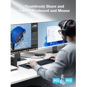 Lemorele USB 3.0 Switch, 2 PCs to Share Multiple Devices, 2-in 5-out KVM Switch, One-button Switching, USB 3.0 Sharing Switcher Hub for Windows/Mac/Linux/Android,Plug & Play