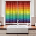 thumbnail image 2 of Ambesonne Fiesta Kitchen Curtains, Colorful Rainbow Scale, 55"x39", Multicolor, 2 of 3