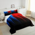 thumbnail image 4 of Blue Red Black Comforter Set Full Abstract Gradient Stripes Bedding Set,Vintage Ombre Art Striped Lines Geometric Down Comforter,Stripe Modern Style Quilt Simple Room Decor, 4 of 6