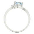 thumbnail image 4 of Clara Pucci 14K White Gold 0.87ct Aquamarine Three-Stone Ring for Women, 4 of 8
