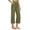 Army Green, variant on Linen Capri Pants for Women Straight Leg Beach Vacation Capris Summer Casual High Waist Cropped Pant with Pockets Khaki M