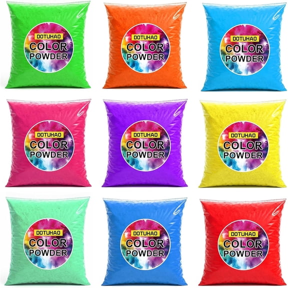 Color Powder - 9 Color Run Powders, 3.5oz / 100g of Each Color, Holi Powder, Perfect for Colored Toss, and Car Burnout, Holi Festival, Parties, Colors Wars, Fun Runs, Summer Camps, Festivals