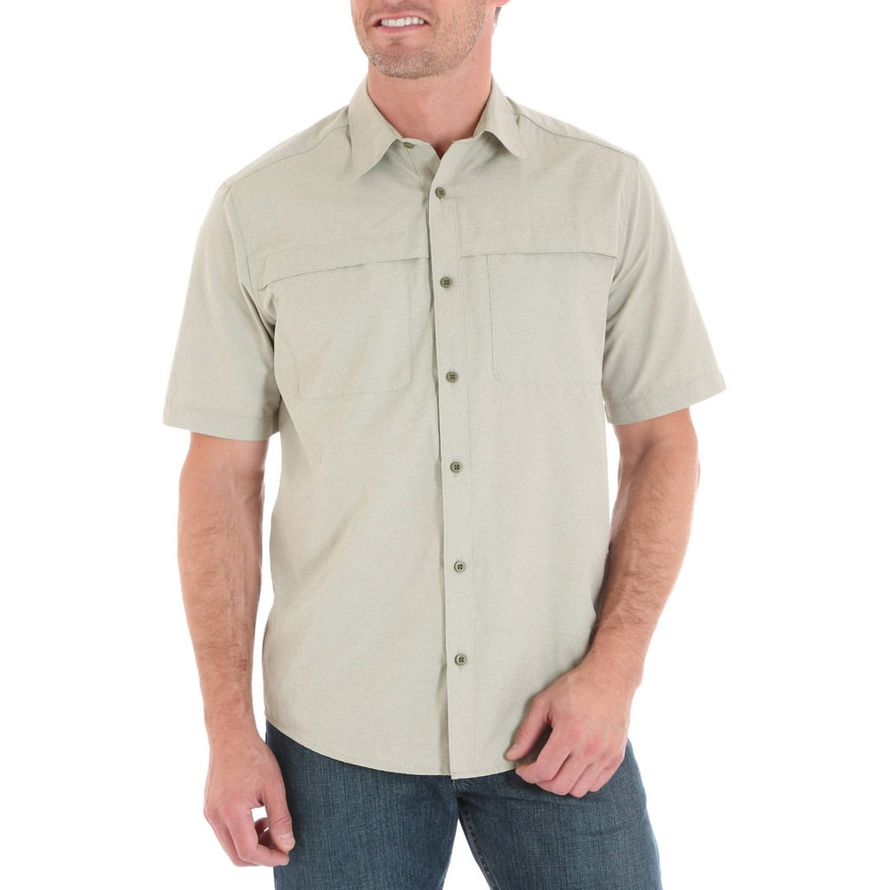Wrangler - Big Men's Short Sleeve Hidden Pocket Utility Shirt - Walmart ...