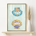 thumbnail image 2 of PixonSign Framed Canvas Print Wall Art Pastel Blue and Purple Seashells Nature Ocean Illustrations Modern Art Nautical Relax/Calm Multicolor Boho Decor for Living Room, Bedroom - 16"x24" Natural, 2 of 5