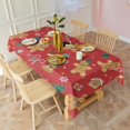 thumbnail image 3 of Red Christmas Gingerbread Man Pattern Rectangle Tablecloth 60"x120",Waterproof Polyester Rectangle Table Cloth, Wipeable Spillproof Polyester Tablecloth for Dining, Camping, Indoor and Outdoor, 3 of 6