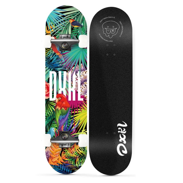 Riwcyla Planche à Roulettes Graphique Complète 31X7 Pouces avec ABEC,7 Roulements,7,Couche en Bois d'Érable,88a Roue en PU et Plateau Concave à Double Poussée pour Enfants 7+ Débutant Ado Adulte
