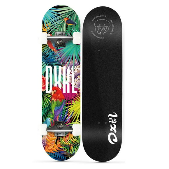 31X7 Inch Complete Graphic Skateboard with ABEC-7 Bearing,7-Layer Maple Wood,88A PU Wheel and Double Kick Concave Deck for Kids 7+ Beginner Teen Adult