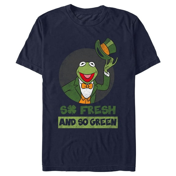 Men's The Muppets So Fresh and Green Graphic Tee Navy Blue X Large