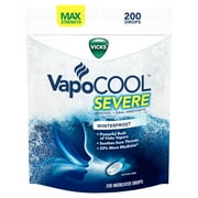 Vicks VapoCOOL SEVERE Medicated Drops, Maximum-Strength Relief to Soothe Sore Throat Pain (200 ct.)