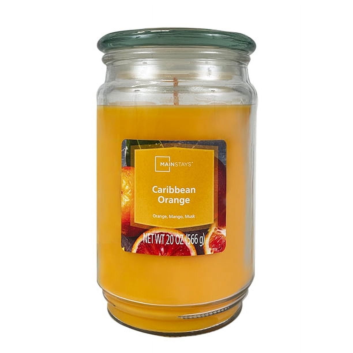 Mainstays Single-Wick Scented Glass Jar Candle, Caribbean Orange, 20oz.