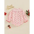 thumbnail image 4 of ZINTAOZT Baby Girls Christmas Clothes Dots Santa Bubble Romper Long Sleeve Oversized Bodysuit One Piece Fall Outfits 0-3T, 4 of 8
