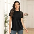 thumbnail image 3 of (5 pack) SUNBS Blouses for Women Lace Tops Dressy Knitted Short Sleeve Shirts Summer Trendy 2025, 3 of 7