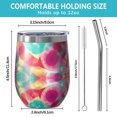 thumbnail image 5 of 12oz Stemless Wine Tumblers Colorful Tie Dye Pattern Vacuum Insulated Stainless Steel Travel Tumbler Cups Mug with Lid and Straw for Champaign,Cocktail,Beer with Cleaning Brush, 5 of 5