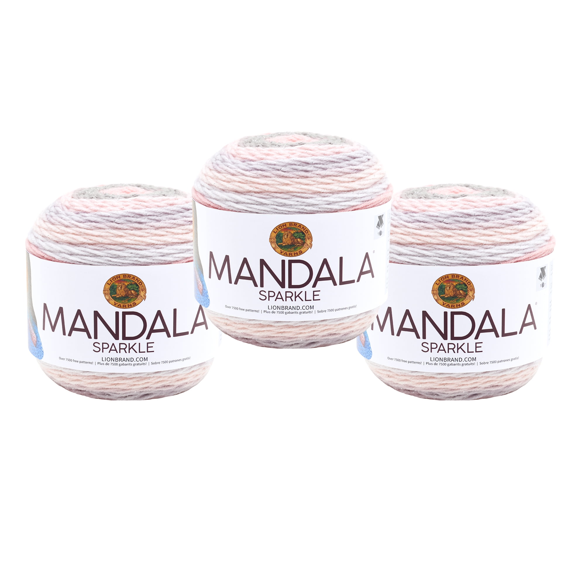 3 Pack-Lion Brand Mandala Sparkle Yarn-Crux 527-312 