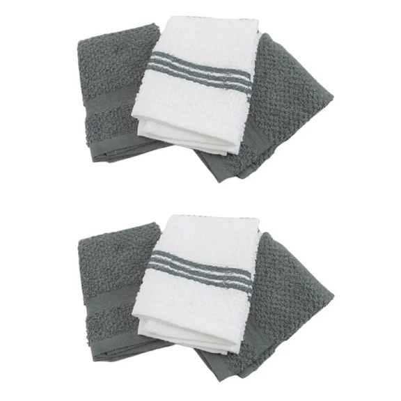 6-Pack Kitchen Dish Cloths Bar Mops Towels, 100% Cotton 12"X12" Absorbent Camel