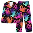 thumbnail image 2 of BaoFuBaoMei Halloween Lounge Sets Women 2 Piece Plus Size Long Sleeve Top and Pants Pajamas Halloween Ghost Print Soft Party Sleepwear, 2 of 7