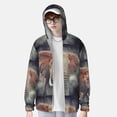thumbnail image 2 of Fotbe Elephant in Smoke Chaqueta con Protección Solar UPF 50+ para Hombre y Mujer, Camisa con Capucha y Bolsillos-X-Large, 2 of 7