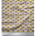 thumbnail image 1 of Soimoi Gray Velvet Fabric Geometric & Strawberry Fruit Print Sewing Fabric Yard 60 Inch Wide, 1 of 3