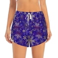 thumbnail image 2 of Daiia blue purple Snowflake Pattern Women's 2 in 1 Running Shorts - Lightweight Athletic Workout Gym Yoga Shorts Liner with Phone Pockets-X-Large, 2 of 7