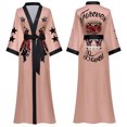 thumbnail image 1 of Bata larga para mujer Batas de seda floral Albornoz de satén Ropa de dormir Estampado de camisón sedoso Bata de boda, 1 of 5