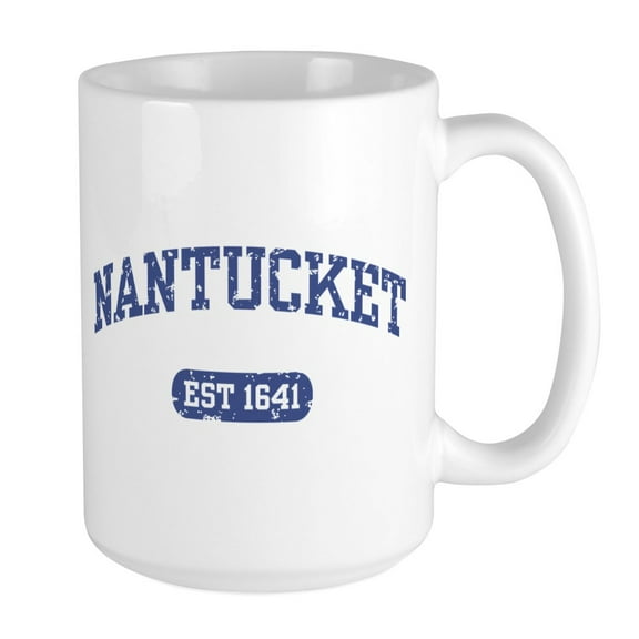 CafePress - Nantucket EST 1641 Large Mug - 15 oz Ceramic Large Mug