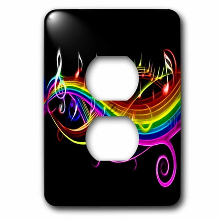 3drose rainbow music notes