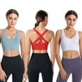 thumbnail image 2 of Valcatch Women High Impact Sports Bras Criss Cross Back Yoga Running Bra for Plus Size 3 Pack, 2 of 7