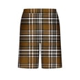 thumbnail image 4 of Miluxas Mens Plaid Check Soft Lightweight Long Shorts Drawstring Pants with Pocket Coffee XXXL(XXXL), 4 of 6
