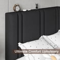 thumbnail image 4 of Honfach Twin Bed Frame, Velvet Upholstered Platform Bed Frame, Solid Wood Slats & Heavy Duty Feet Support, No Box Spring Needed, Noise-Free, Easy Assembly, Black, 4 of 8