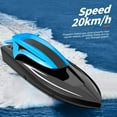 thumbnail image 4 of Gqtwoy Rechargeable RC Boats with LED Light, Remote Control Boats for Pools and Lakes, Fast Racing Boat, 2.4GHz Non-Interference, Perfect for Outdoor Fun and Night Racing, 4 of 9