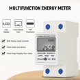 thumbnail image 3 of Brillar Medidor de electricidad monofásico, 80A 220V Medidor de energía eléctrica digital Monofásico Medidor de electricidad en riel DIN Multifunción Dos cables Ele monofásico, 3 of 5