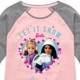 thumbnail image 3 of Barbie - Holidays & Christmas - Let It Snow - Toddler & Youth Girls Raglan Graphic T-Shirt, 3 of 5