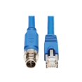 thumbnail image 1 of Eaton Tripp Lite Series M12 X-Code Cat6a 10G F/UTP CMR-LP Shielded Ethernet Cable (M12 M/RJ45 M), IP68, PoE, Blue, 5 m (16.4 ft.) - Network cable - TAA Compliant - 8 pin M12-X (M) to RJ-45 (M) - 16.4 ft - foiled unshielded twisted pair (F/UTP) - CAT 6a - IEEE 802.3bt - snagless - blue, 1 of 5