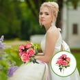 thumbnail image 1 of Ramo de rosas artificiales | Flores artificiales realistas para la decoración del hogar | Arreglo de 7 rosas búlgaras | Centro de mesa floral de plástico para decoración de mesas, oficinas o bodas, 1 of 6