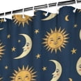 thumbnail image 3 of Dark Blue Sun Moon Star Pattern Shower Curtain 72"x84" ,Bathroom Decorative Shower Curtains Set with 12 Hooks,Modern Waterproof Washable Shower Curtain, 3 of 6