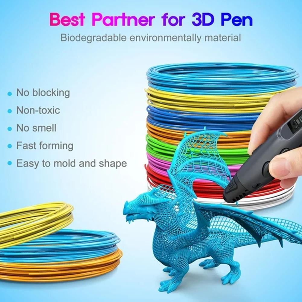 3D Pen Filament Refills, 20 Vibrant Non-Repeating Colors, 1.75mm PLA Filament, 3 Meters (9.8 Ft) Per Color, Eco-Friendly & Odorless 3D Drawing Material for Kids & Artists, 60m Total, 5PCS