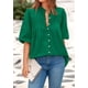 thumbnail image 3 of Blusa PRETTYGARDEN para mujer, verano 2025, manga corta, verde, 3 of 8