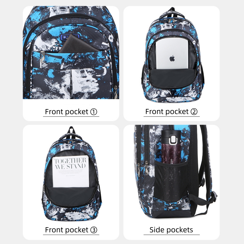 Mochilas escolares para niños, con compartimento para laptop de 15.6 pulgadas, para adolescentes, azul 6